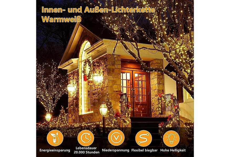 Quntis LED-Lichterkette 10-100M Lichterkette mit Stecker Weihnachtsdeko, In günstig online kaufen