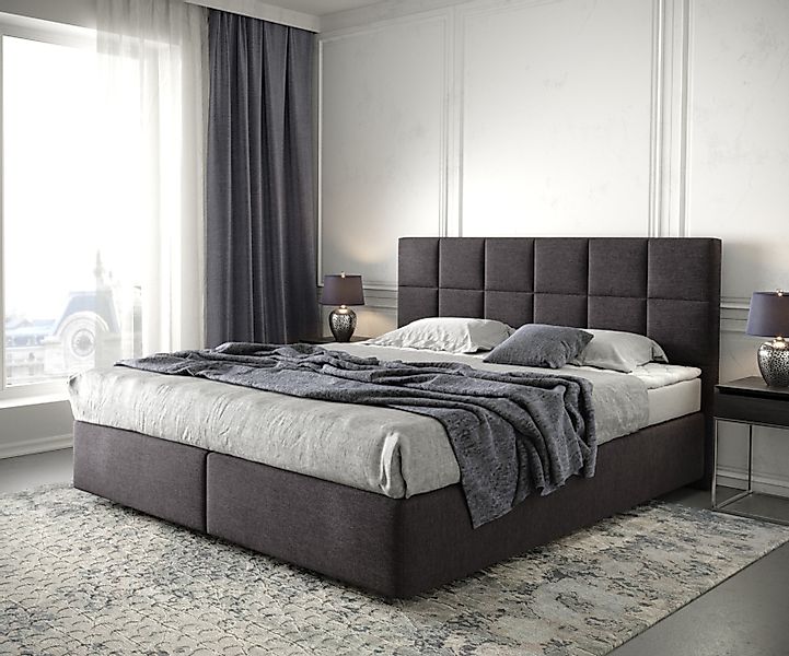 DELIFE Boxspringbett Dream-Fine, Mikrofaser Schwarz 180x200 günstig online kaufen