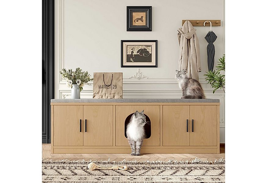 BlingBin Katzenhaus Katzenschrank, Sitzbank für Mensch & Tier in stilvollem günstig online kaufen