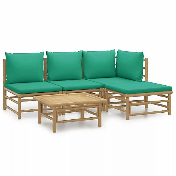 vidaXL Gartenlounge-Set 5-tlg. Garten-Lounge-Set mit Grünen günstig online kaufen