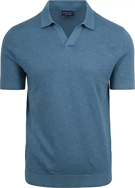 Suitable Poloshirt Riva Leinen Blau - Größe L günstig online kaufen