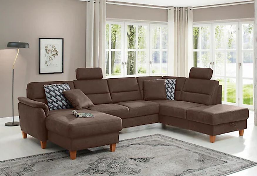 Home affaire Wohnlandschaft »Palmera U-Form, B: 308 cm«, optional Bettfunkt günstig online kaufen