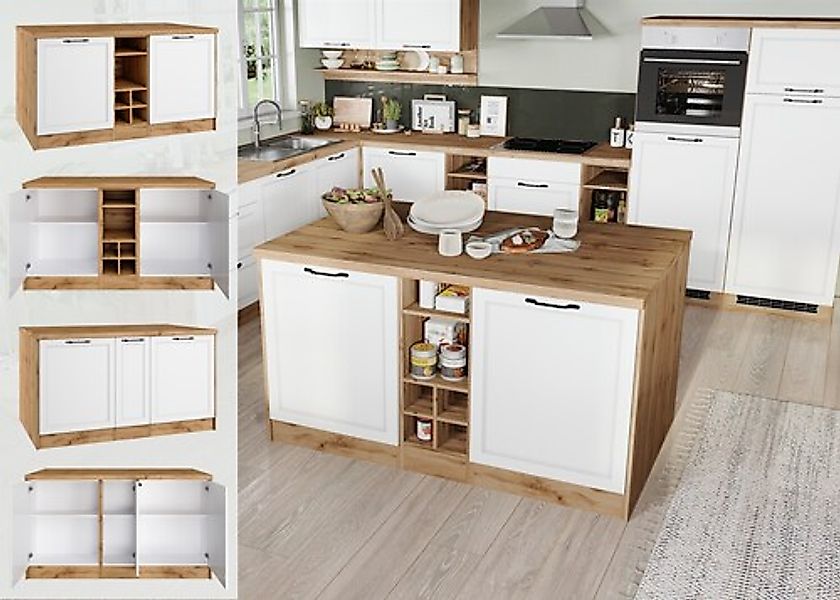 KOCHSTATION Kücheninsel »KS-Lana, Breite 153 cm« MDF-Fronten, Arbeitsplatte günstig online kaufen