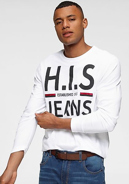 H.I.S Langarmshirt Langarm, schmaler Basic-Schnitt, bedrucktes günstig online kaufen