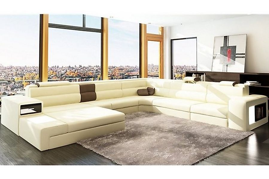 JVmoebel Ecksofa Couch Wohnlandschaft Eck Garnitur Sofa U-Form Leder Sofa C günstig online kaufen