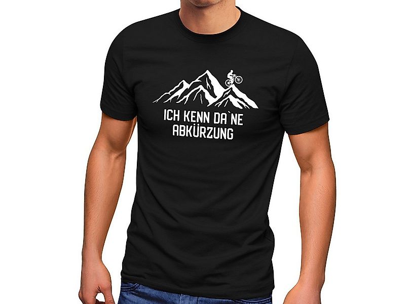 MoonWorks Print-Shirt Herren T-Shirt Ich kenn da ne Abkürzung Fahrrad Mount günstig online kaufen