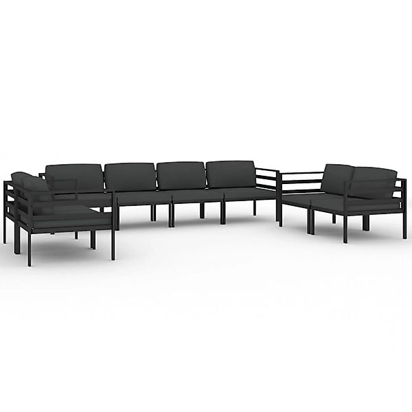 Vidaxl 8-tlg. Garten-lounge-set Mit Kissen Aluminium Anthrazit günstig online kaufen