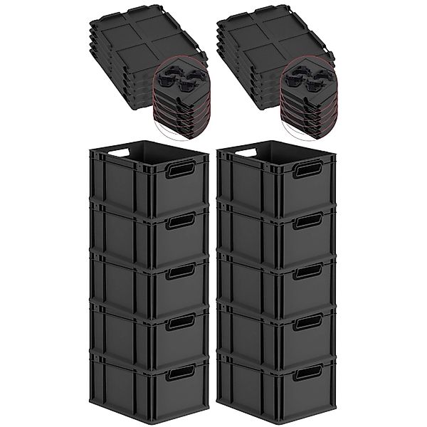 PROREGAL SparSet 10x Eurobox Nextgen Color Mit Auflagedeckel HxBxT 22x30x40 günstig online kaufen