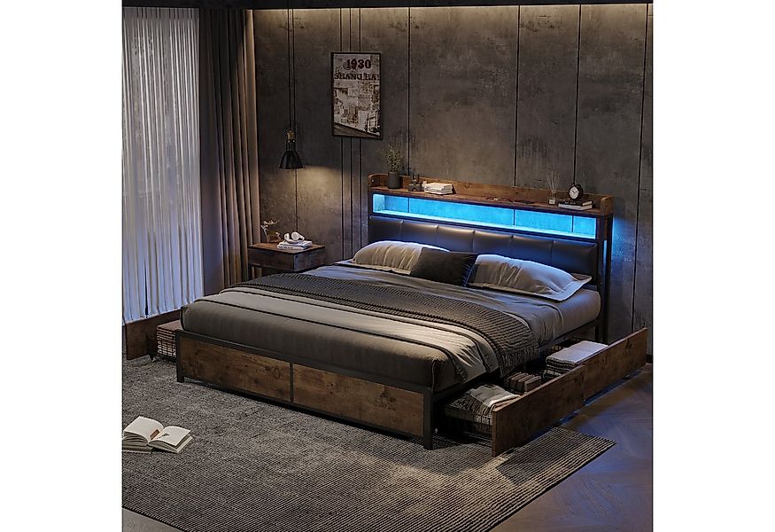 OKWISH Polsterbett Jugendbett mit Stauraum (Ausreichende Stauraum), Kopftei günstig online kaufen