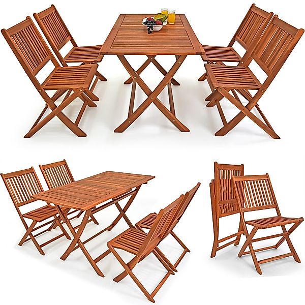 Casaria Garten-Essgruppe Sydney, (5-tlg), Wetterfest Klappbar Holz Akazie 5 günstig online kaufen