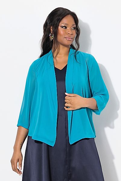 Ulla Popken Kurzjacke Chiffonjacke Oversized Schalkragen günstig online kaufen
