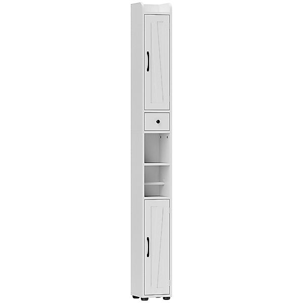 HOMCOM Hochschrank Badezimmer, Badezimmerschrank Säule, 2 Türen, Schublade, günstig online kaufen