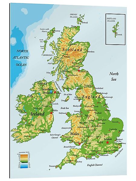 Posterlounge Poster Editors Choice, Topografische Karte günstig online kaufen