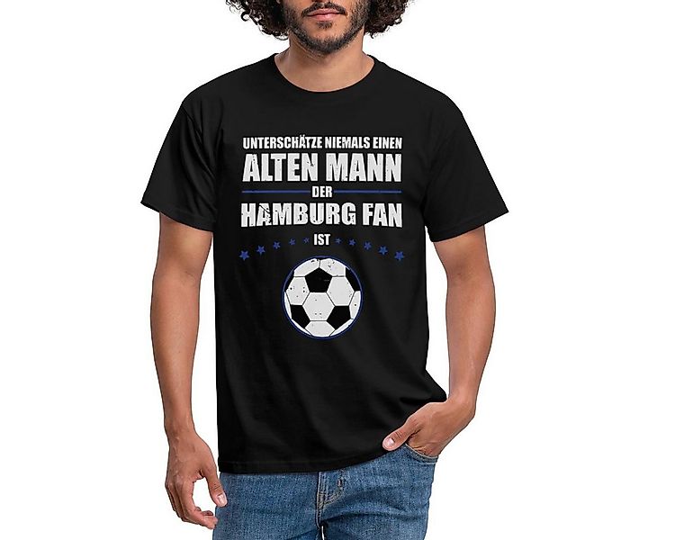 Spreadshirt T-Shirt Alter Mann Leidenschaft Hamburg Fußball Fan Männer T-Sh günstig online kaufen