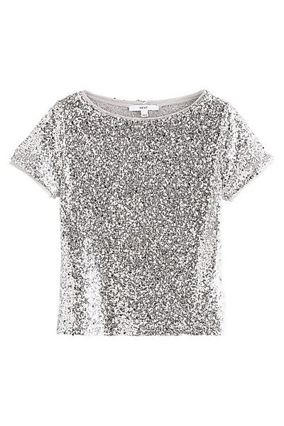 Next Paillettenshirt T-Shirt mit Pailletten, Kurzgröße (1-tlg) günstig online kaufen