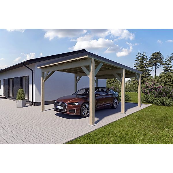Holzbrüder Carport Ralf 24m² Natur-Schwarz günstig online kaufen