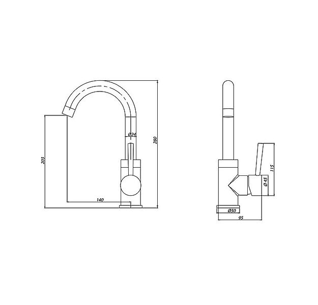 Aloni Waschtischarmatur CR7820-5BC (einzel, 1-St., Keine) Aloni Ensy Waschb günstig online kaufen