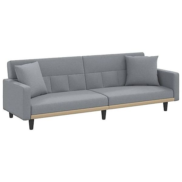 vidaXL Sofa Schlafsofa mit Kissen Hellgrau Stoff Schlafcouch Schlaffunktion günstig online kaufen