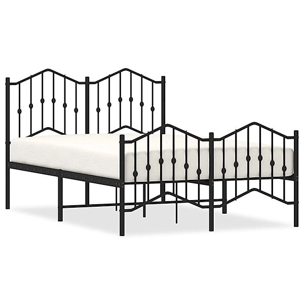 vidaXL Bettgestell mit Kopf- und Fußteil Metall Schwarz 120x200 cm Modell 1 günstig online kaufen