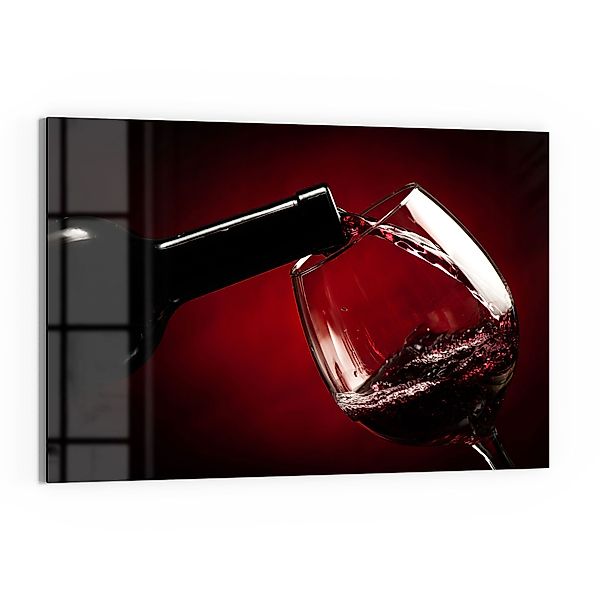 DEQORI Glasbild 'Rotwein wird eingeschenkt', 'Rotwein günstig online kaufen