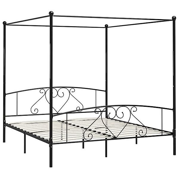 Himmelbett-gestell Schwarz Metall 200 X 200 Cm günstig online kaufen