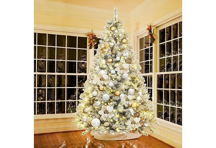 Salcar Künstlicher Weihnachtsbaum 180 cm Tannenbaum mit Schnee und Licht, W günstig online kaufen