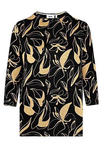elanza T-Shirt Shirt mit Blumen-Print in Schwarz/Gold (1-tlg) günstig online kaufen