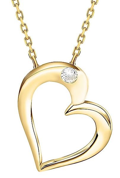 Limana Herzkette Halskette Damen Silber 925 gold Kette mit Herz Anhänger Fr günstig online kaufen