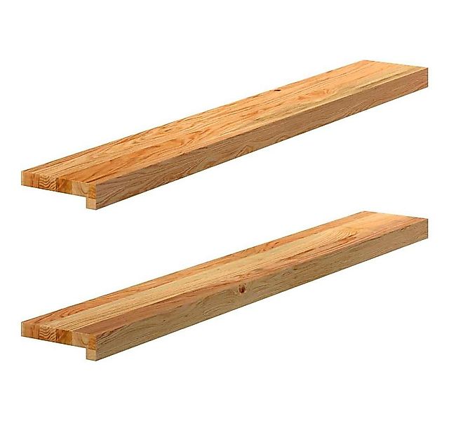 vidaXL Stufenmatte Fensterbänke 2 Stk. Hellbraun 110x15x2 cm Massivholz Eic günstig online kaufen