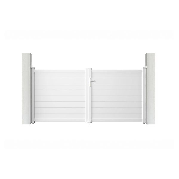 Casanoov Flügeltor 3M Eiger H 140Cm & 2 Pfosten H 166Cm Aluminium Weiß günstig online kaufen