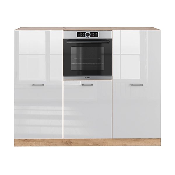 Vicco R-Line Küchenblock Weiß Hochglanz/Goldkraft Eiche 180 cm ohne Arbeits günstig online kaufen