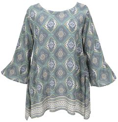 Guru-Shop Longbluse Tunika mit Trompetenärmeln für günstig online kaufen