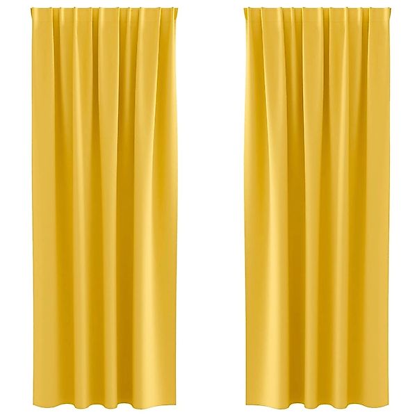 vidaXL Verdunkelungs-Vorhänge mit Ringen Senfgelb Polyester 4107506 günstig online kaufen