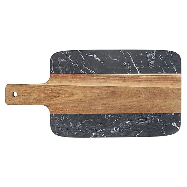 Schöner Wohnen Schneidbrett Atami Marmor und Akazienholz Schwarz-Braun günstig online kaufen