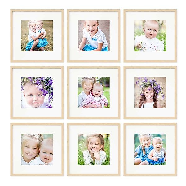 PHOTOLINI Bilderrahmen 9er Set 30x30 cm günstig online kaufen