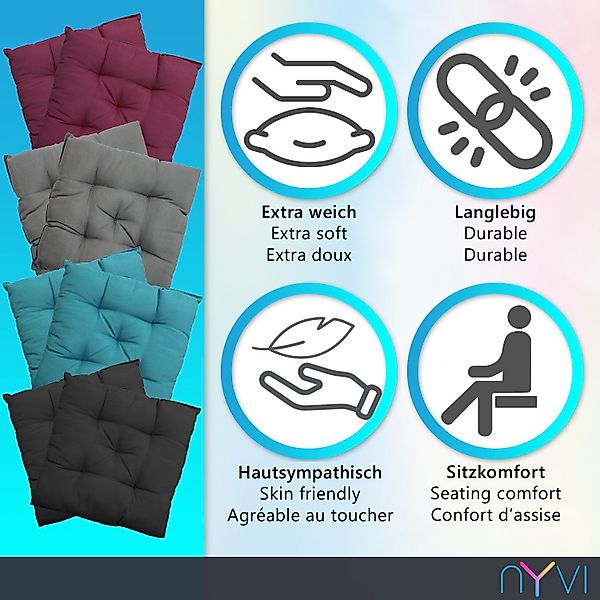NYVI Stuhlkissen Sitzkissen Genua 4er Set günstig online kaufen