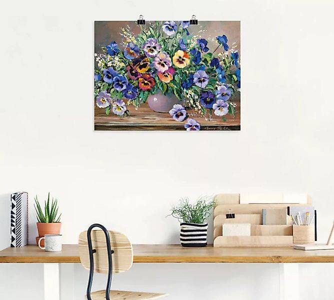 Artland Poster "Stiefmütterchenstrauß", Blumen, (1 St.), als Leinwandbild, günstig online kaufen