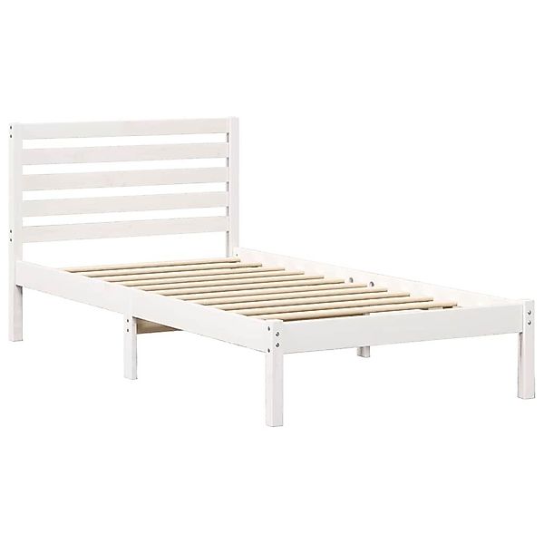 vidaXL Bett Bettrahmen mit Kopfteil Weiß günstig online kaufen