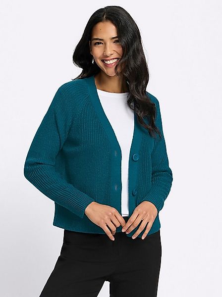 Sieh an! Strickjacke Strickjacke Langarm Rippoptik günstig online kaufen