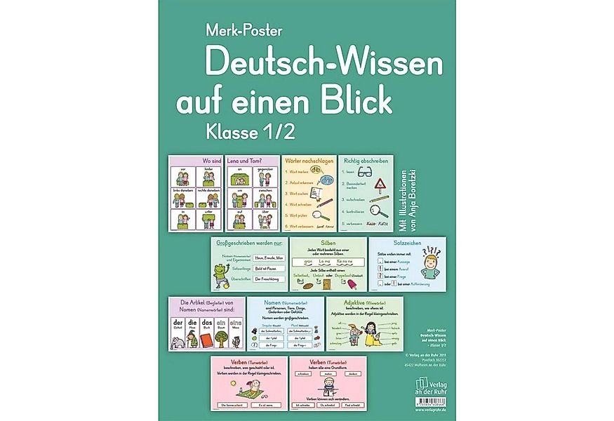 Verlag an der Ruhr Poster Merk-Poster Deutsch-Wissen auf einen Blick Klasse günstig online kaufen