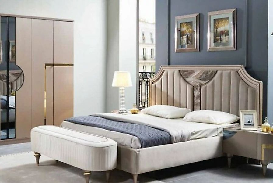 JVmoebel Bett Bettrahmen Doppel Holz Bettgestelle Schlafzimmer Weiß Luxus B günstig online kaufen