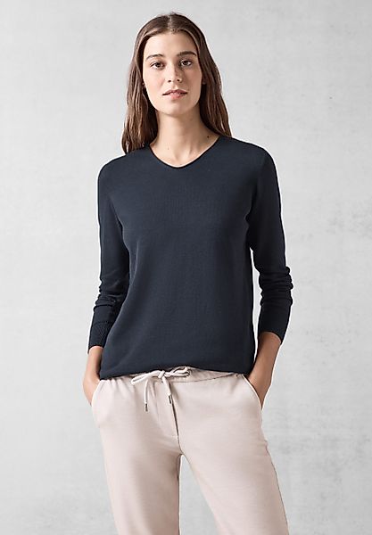 CECIL Strickpullover mit abgerundetem V-Ausschnitt günstig online kaufen
