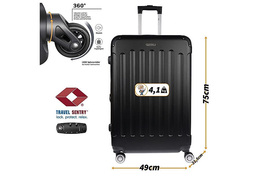 Christian Wippermann Business-Trolley XL großer Koffer Reisekoffer mit Dehn günstig online kaufen