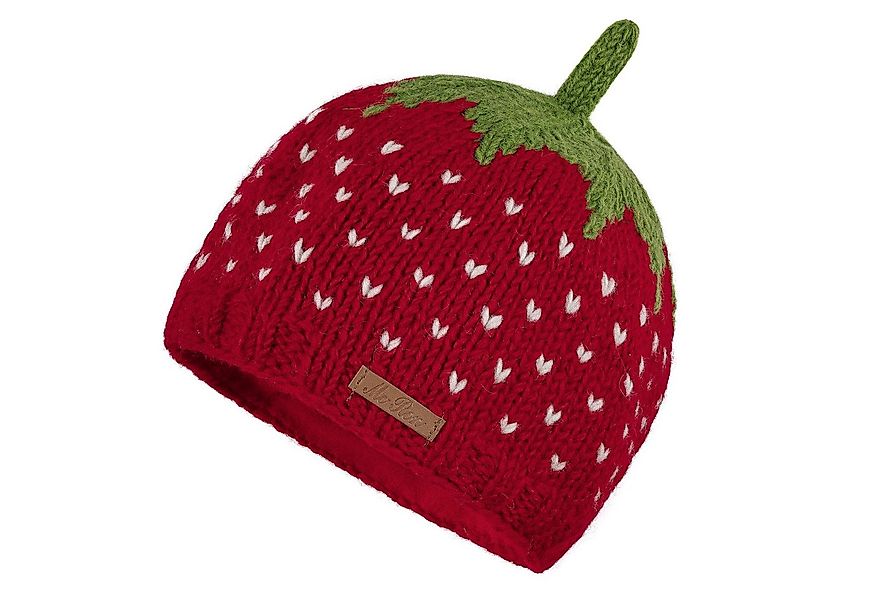 McRon Strickmütze Erdbeere für Erwachsense gefüttert mit Fleece, hoher Schu günstig online kaufen