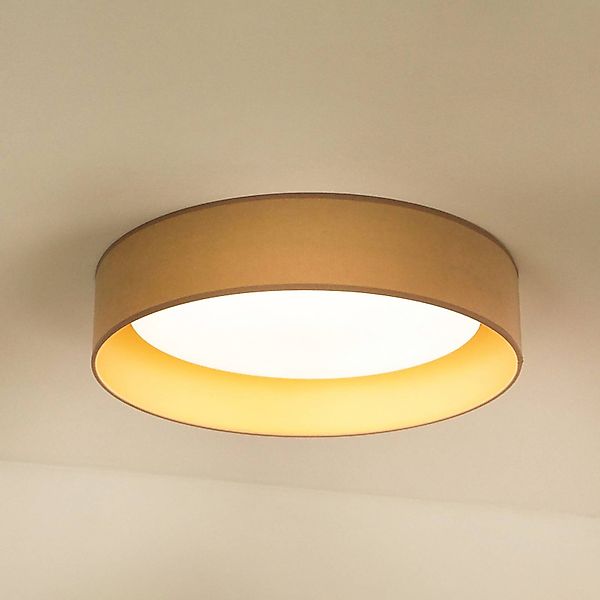 LED-Deckenleuchte Plafond, Samt, beige/gold, Ø 45 cm günstig online kaufen