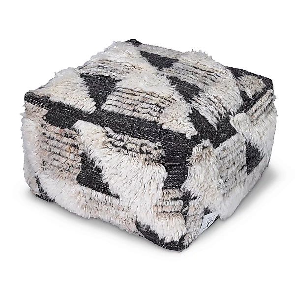 Marrakesh Pouf Sitzkissen 55 x 55cm Ivory-charcoal günstig online kaufen
