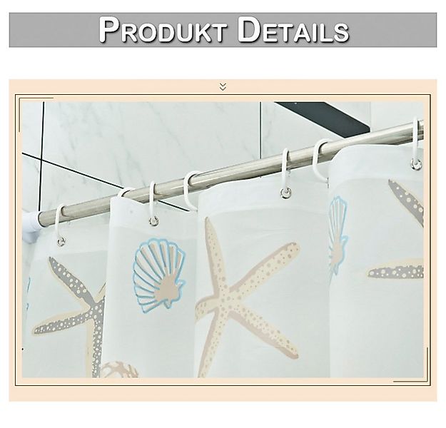 Sunicol Duschvorhang 3D Wasserdicht Badezimmer Duschvorhang, Transparent, m günstig online kaufen