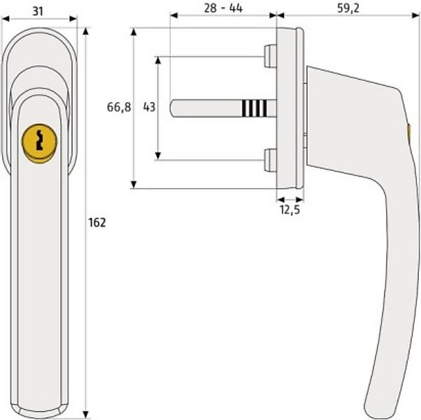 ABUS Fenstergriff ABUS FG200 Weiß, Braun, Silber, SB abschließbarer Fenster günstig online kaufen