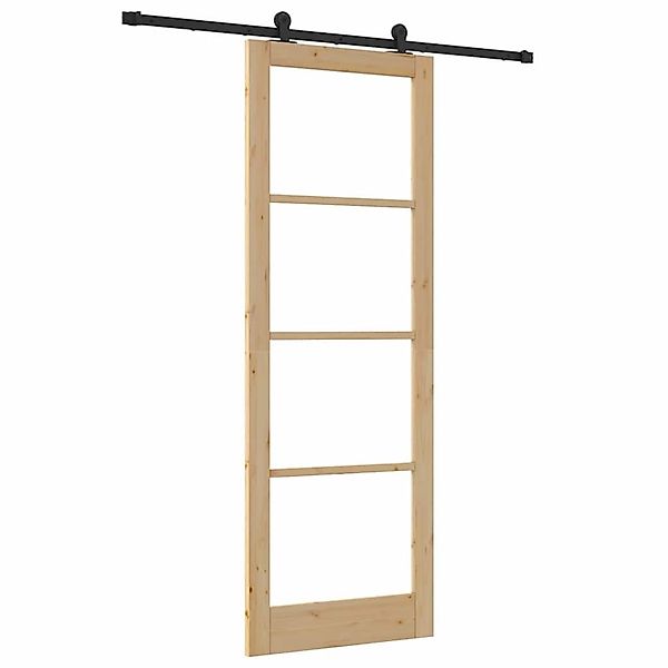 vidaXL Schiebetür ORKDAL Braun 83 x 232 cm Holz und Metall 3332001 günstig online kaufen
