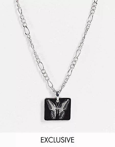 Reclaimed Vintage Inspired – Halskette mit emailliertem Schmetterlingsanhän günstig online kaufen